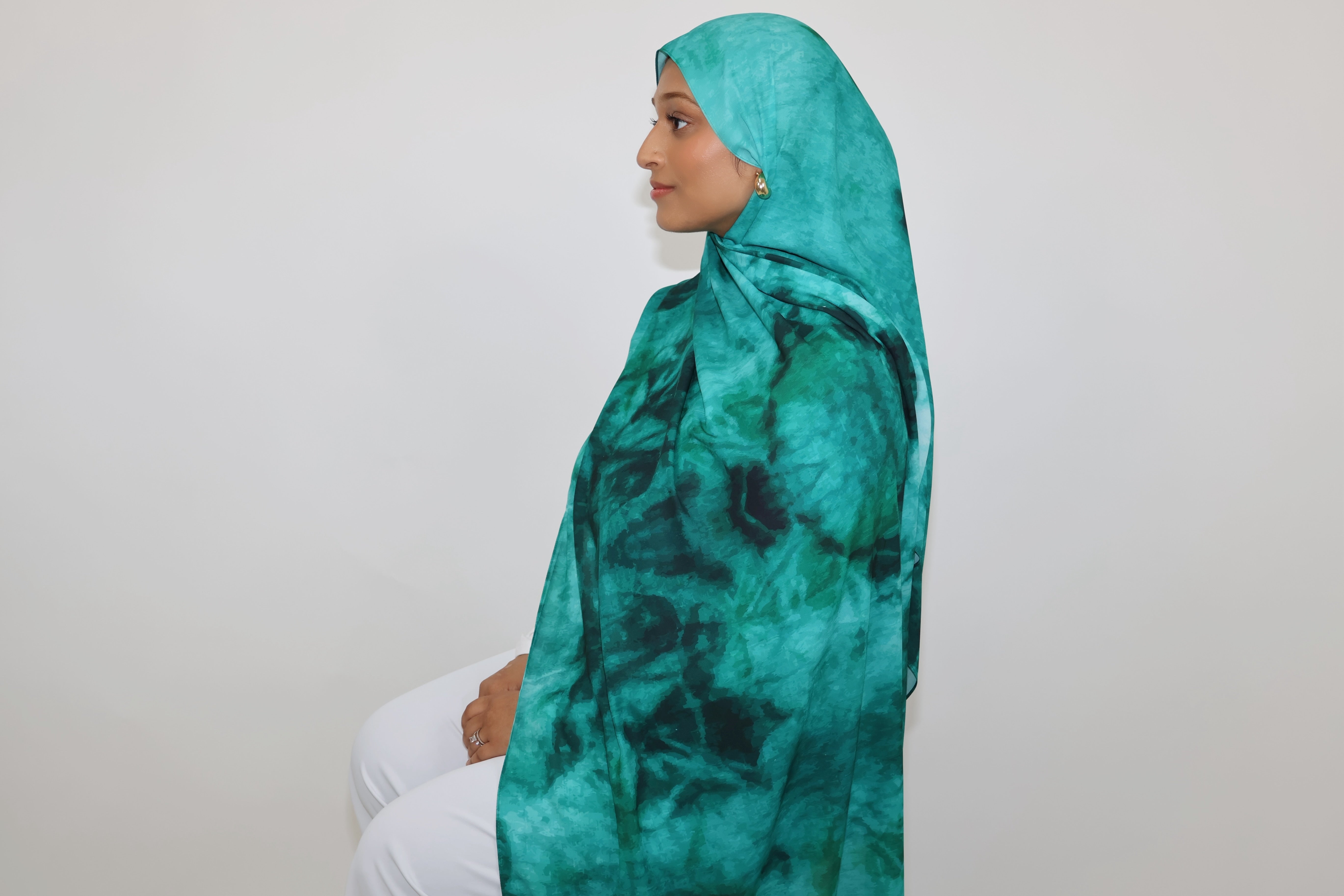 Essential Chiffon Print-Forest Green