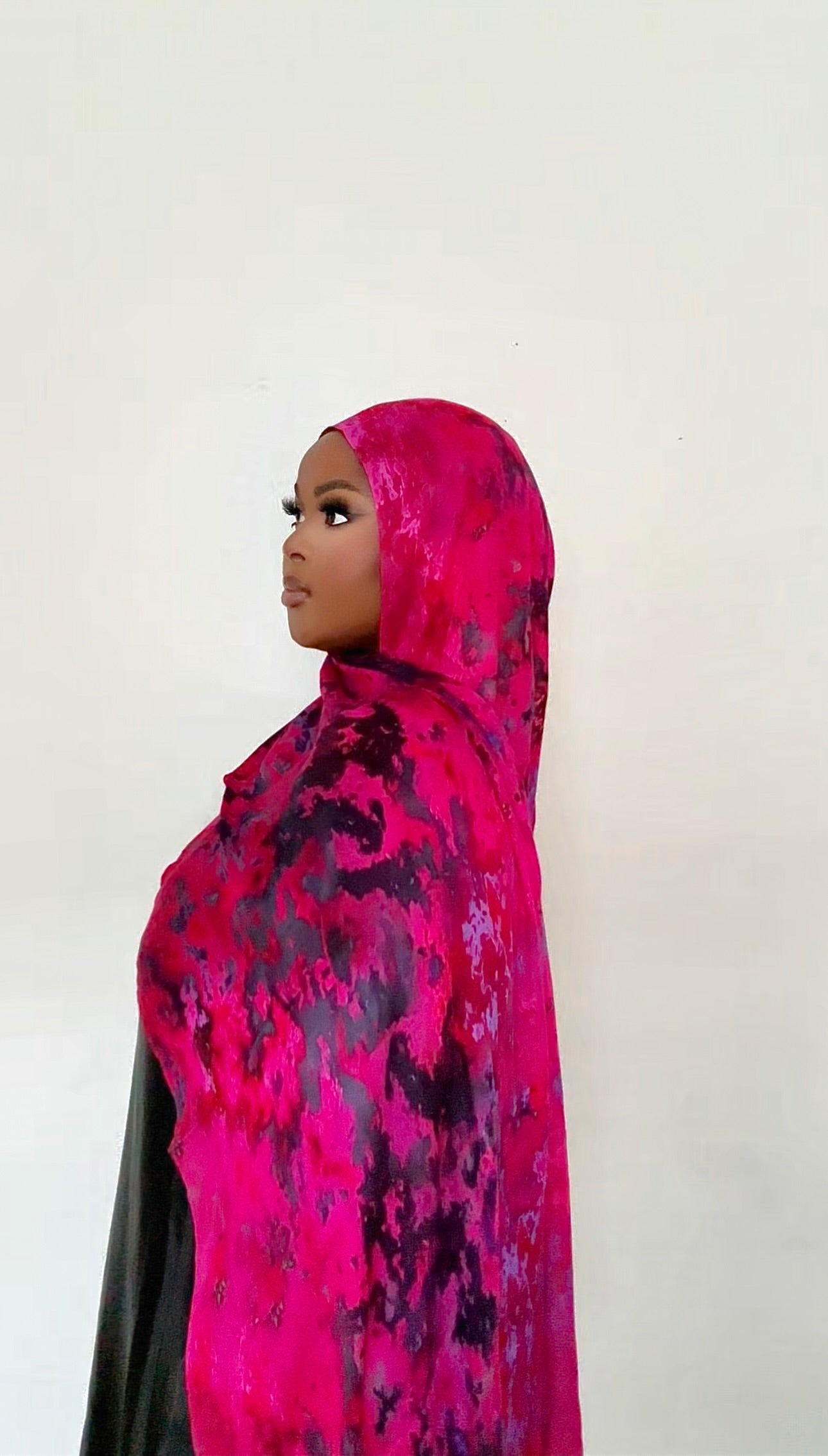 Print Modal Hijab-Fuchsia