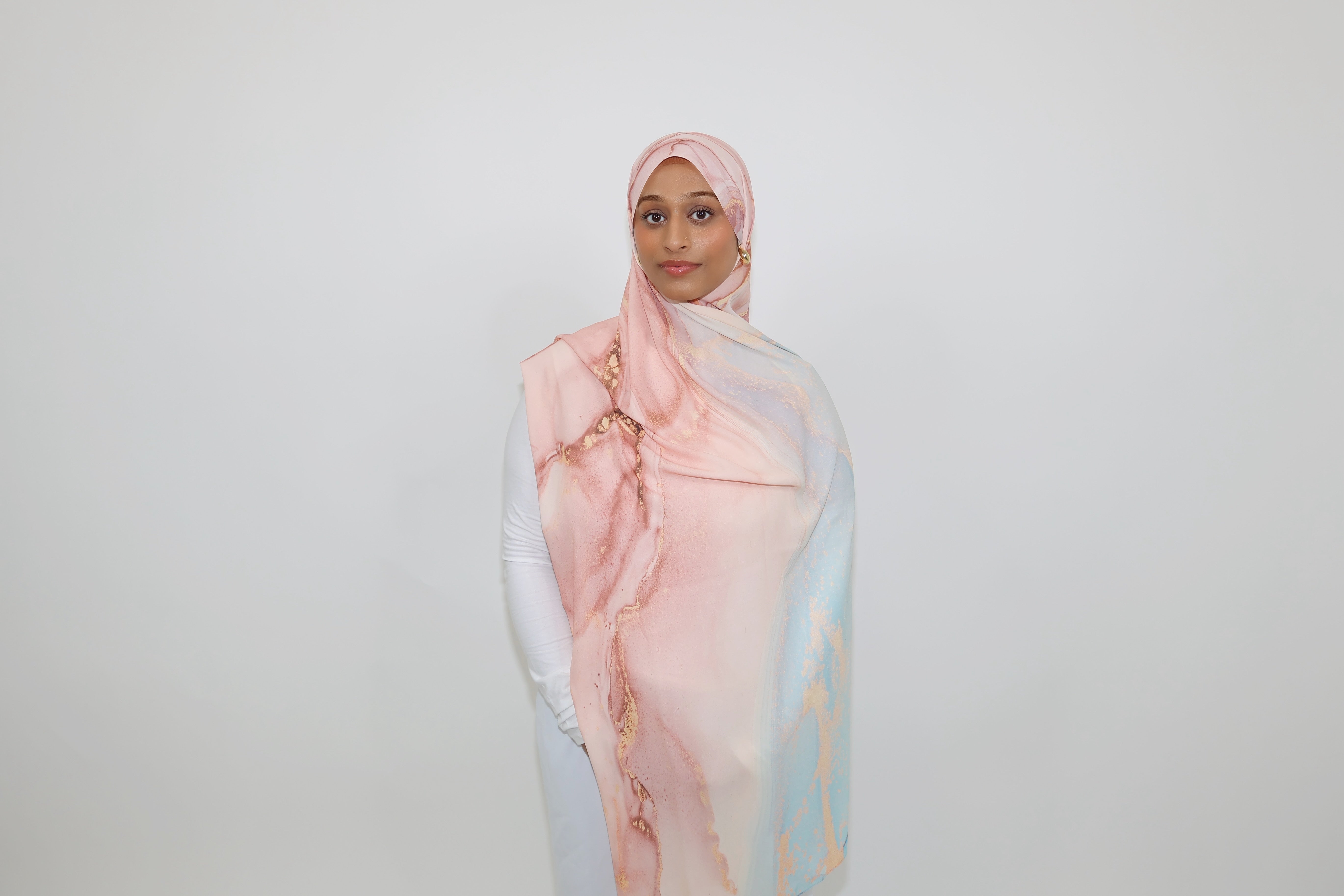 Essential Chiffon Print-Terracotta Marble