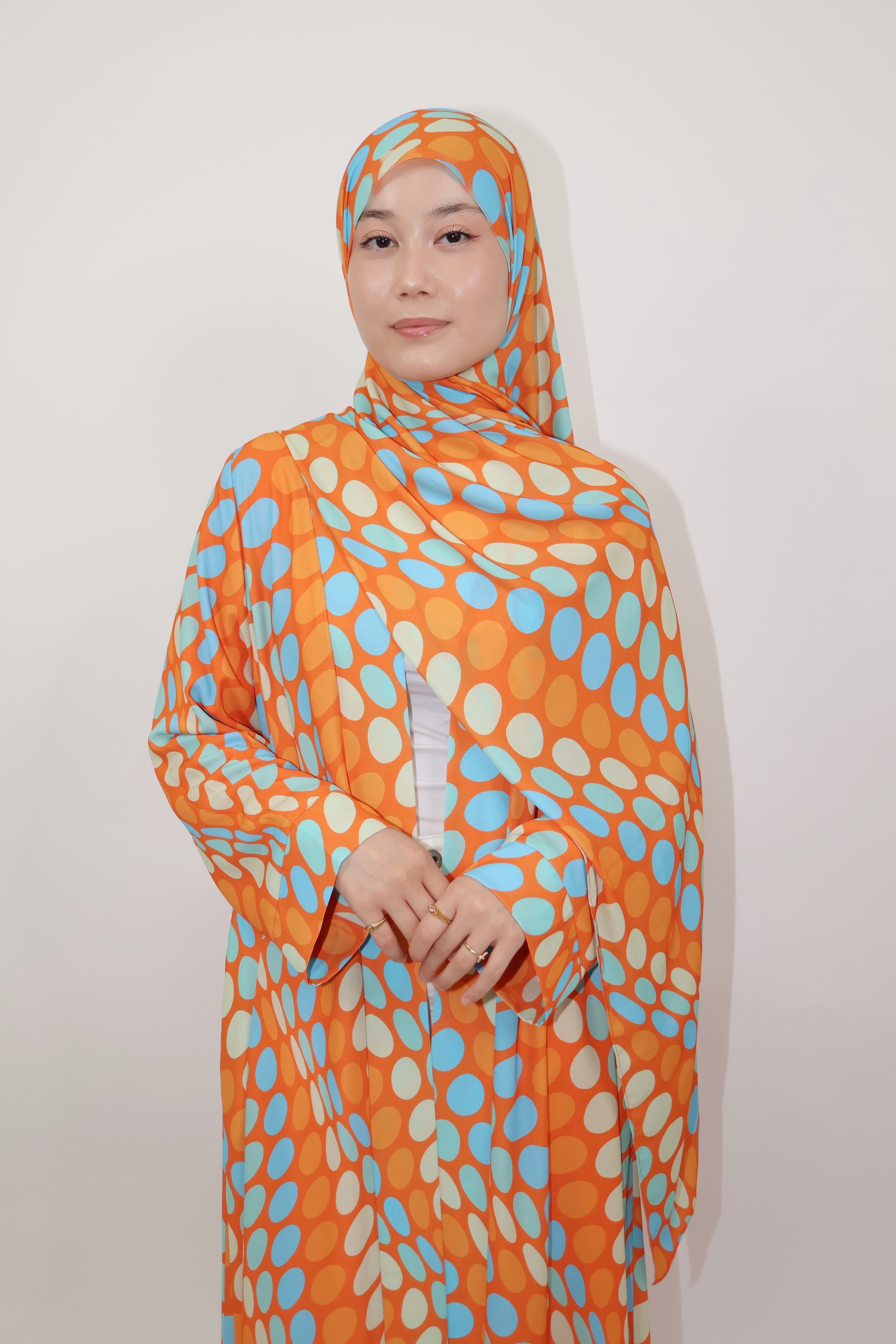 Aaliyah Printed Abaya - Sunset Hues