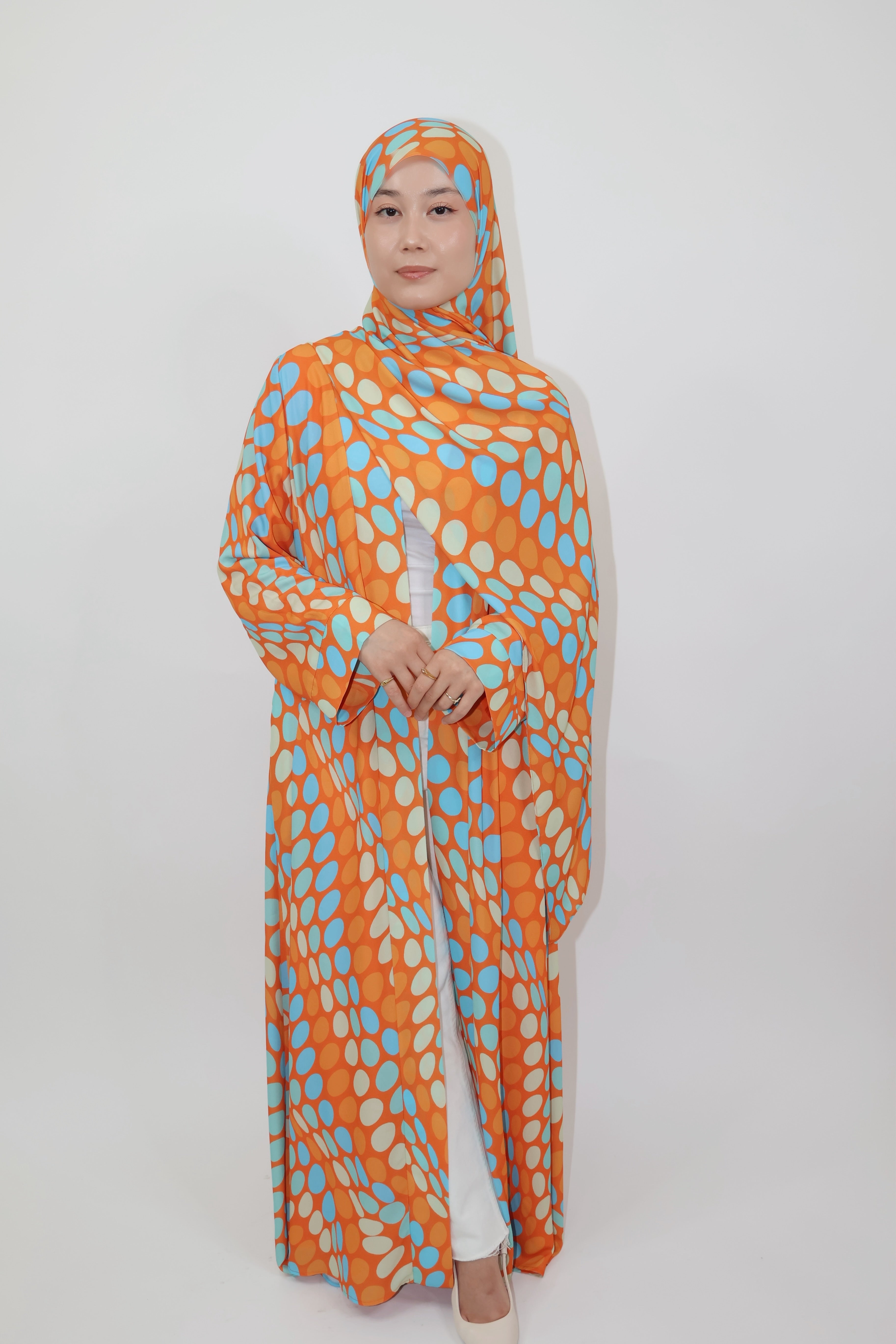 Aaliyah Printed Abaya - Sunset Hues