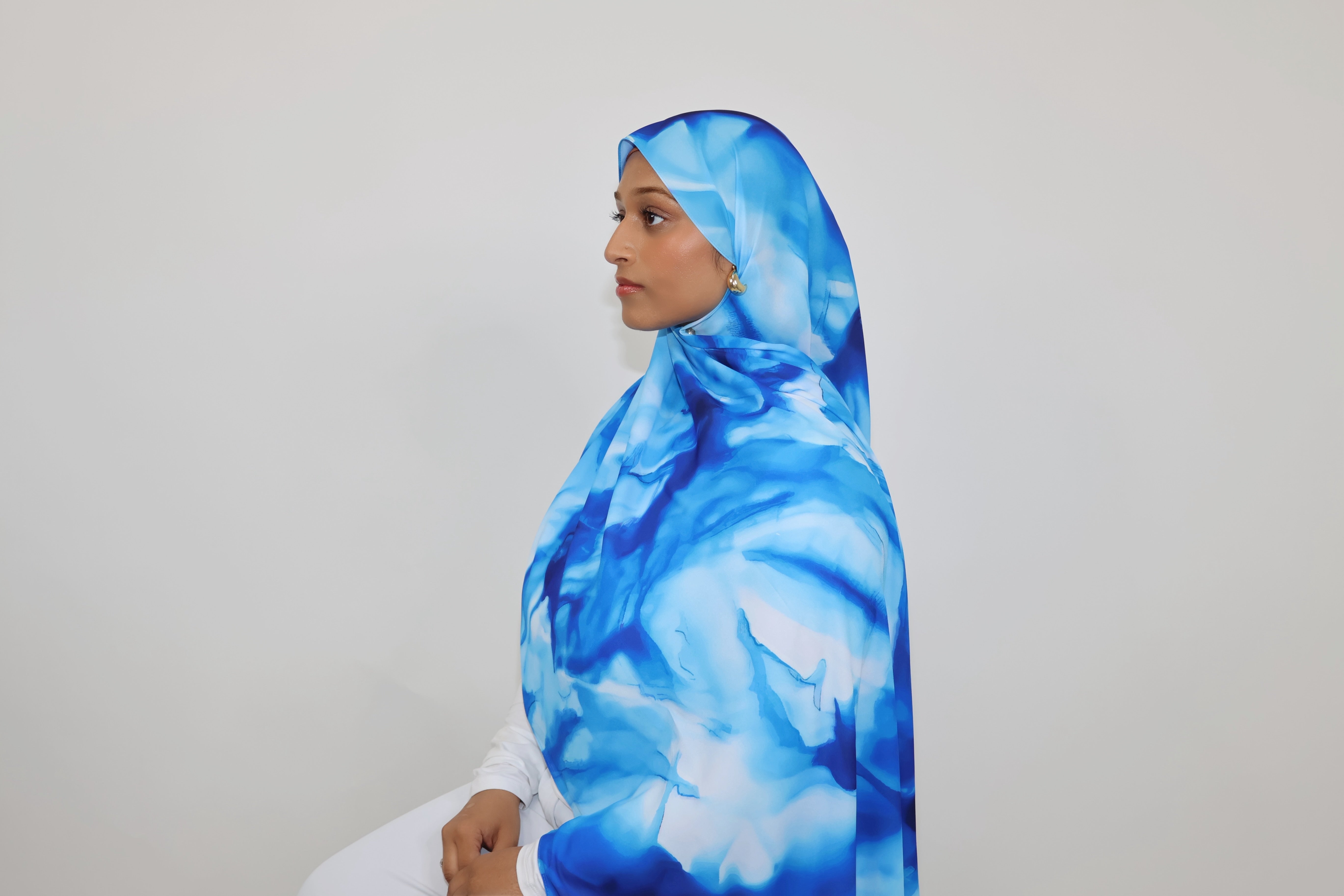 Essential Chiffon Print-Sky Blue