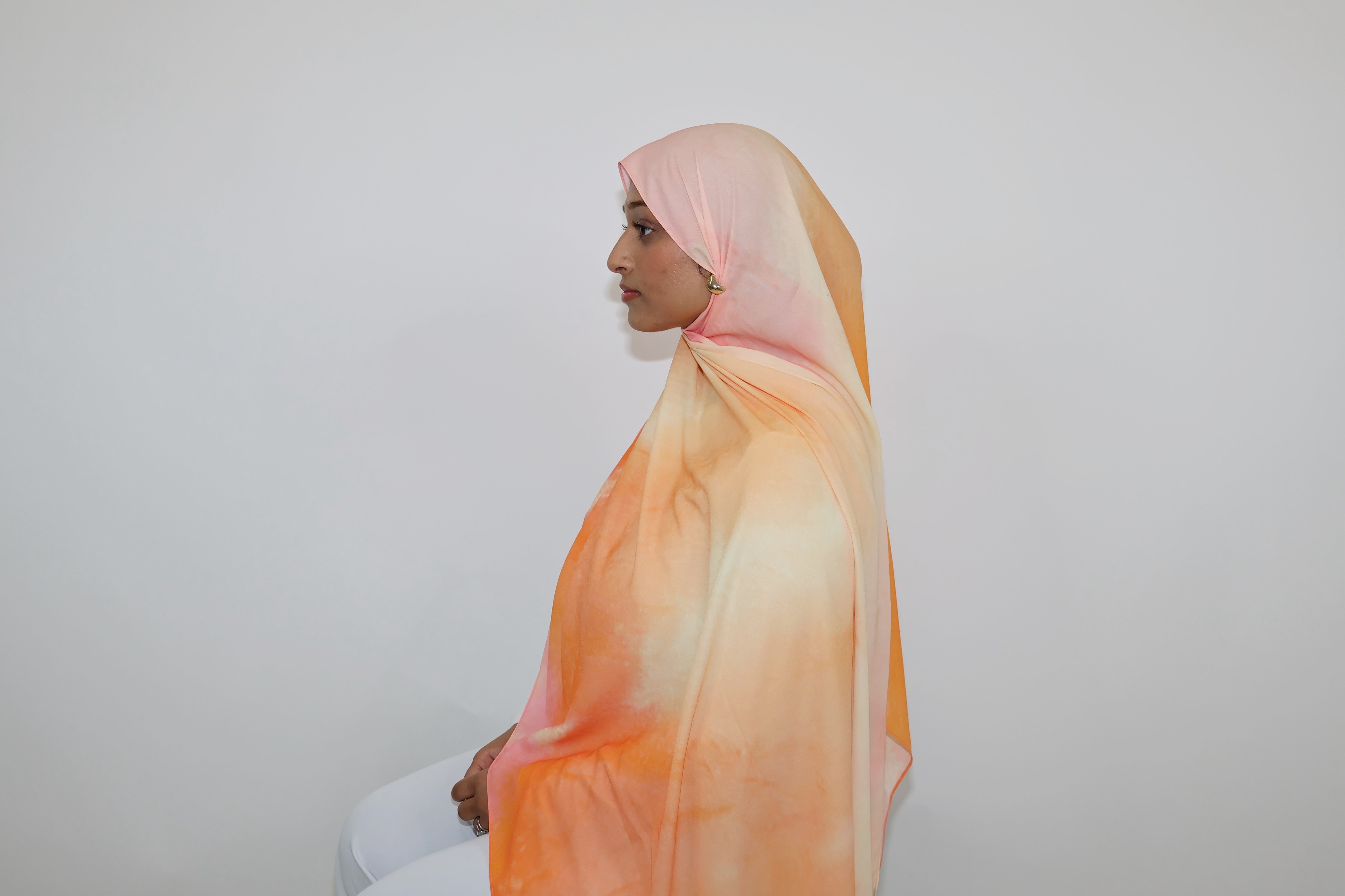 Essential Chiffon Print-Tangerine