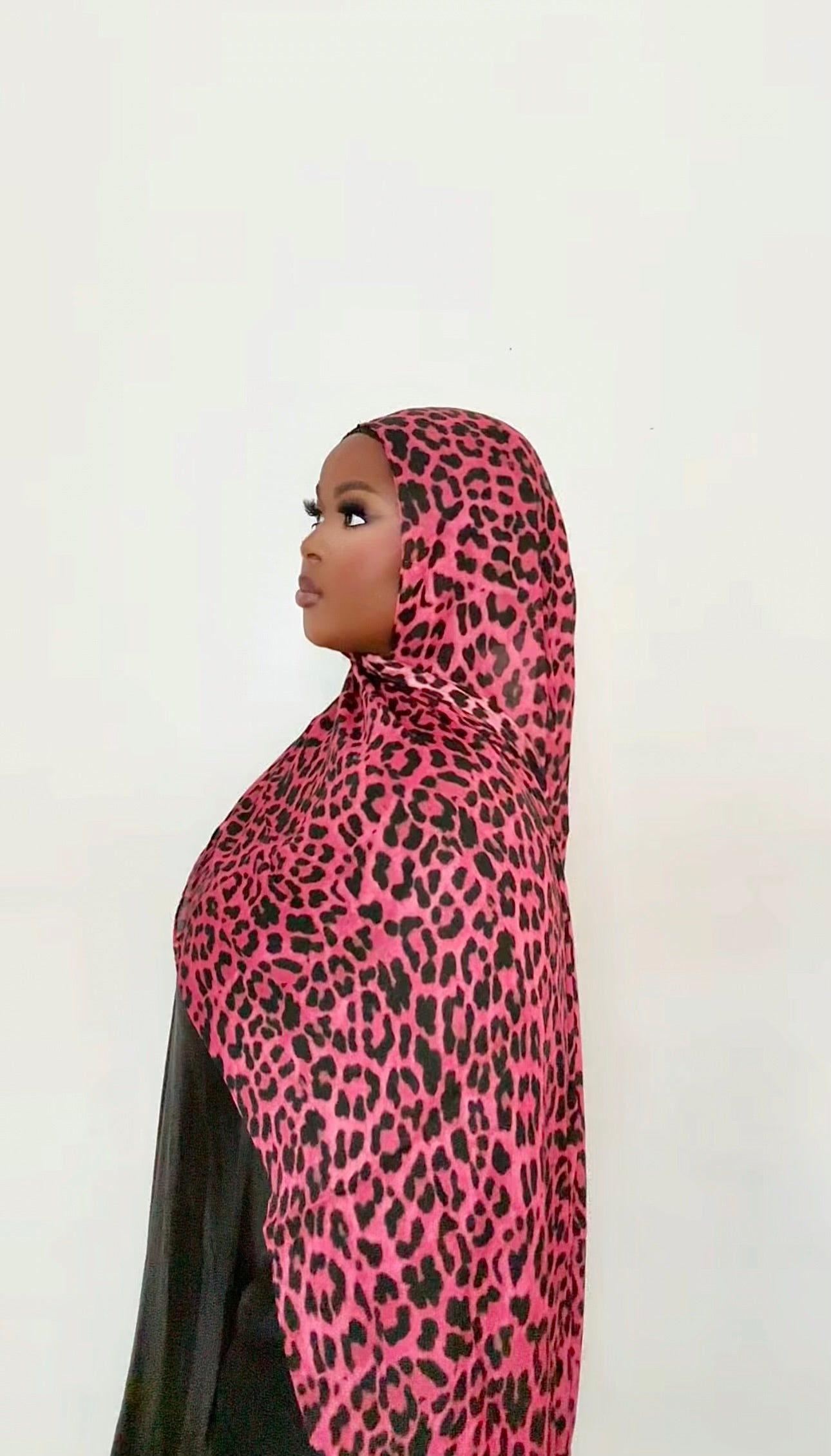 Print Modal Hijab-Magenta Leopard