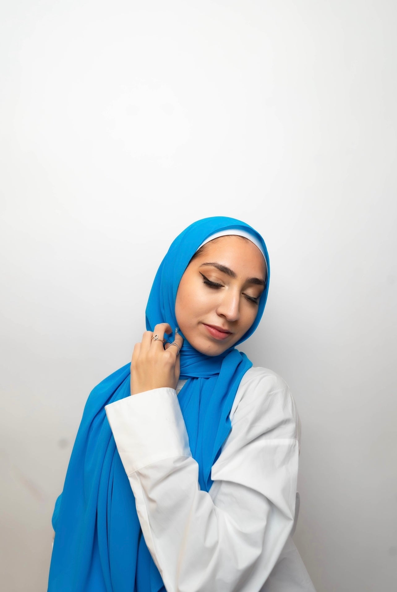 PREMIUM CHIFFON HIJAB - Cobalt Blue - Le Luxe Collection 