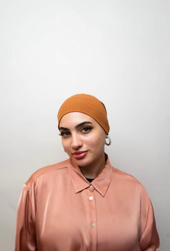 RIBBED JERSEY UNDERCAP -Tawny - Le Luxe Collection 