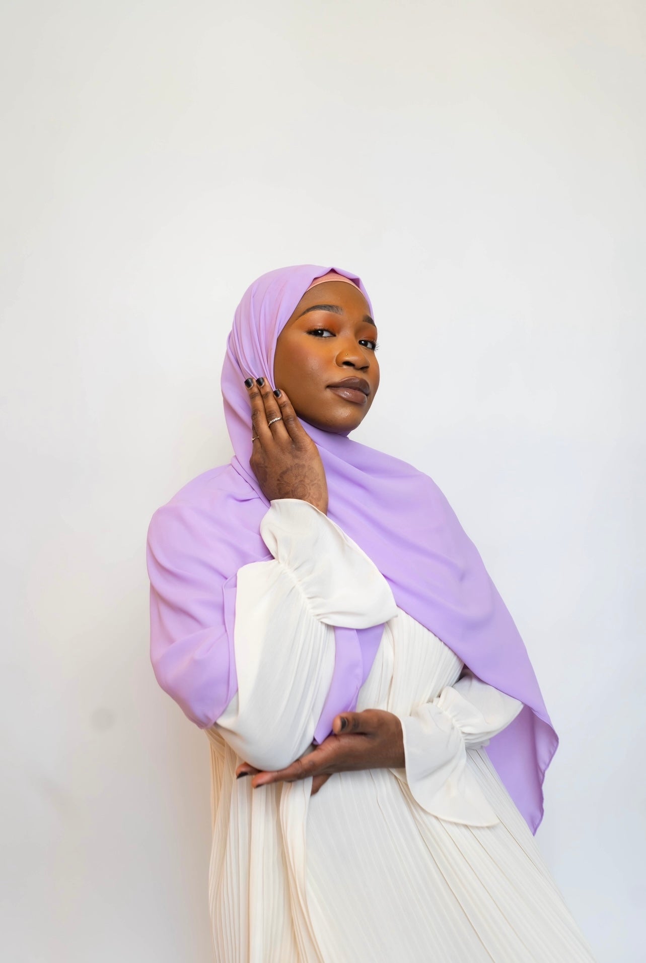 PREMIUM CHIFFON HIJAB -Lilac - Le Luxe Collection 