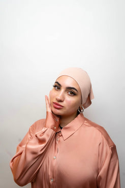 RIBBED JERSEY UNDERCAP - Blush Pink - Le Luxe Collection 